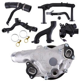 Oskkude Cooling System Replacement Kit Compatible with Jaguar Land Rover 3.0L V6 Water Pump Thermostat with a Sensor Supercharged Engine AJ813909