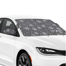 FrostGuard Plus | Winter Windshield Cover for Ice and Snow, Standard Size (Snowflake) - Built-in Security Panels, Wiper Blade Coverage + Mirror Covers - Fits Standard Size Cars, 59 x 41 Inches