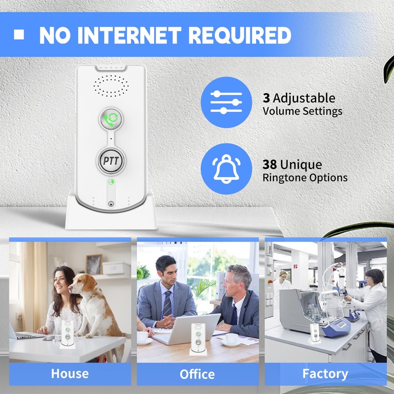 2 Way Intercom for Home,Wireless Intercom System Portable,Long Range,Push to