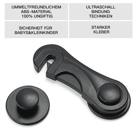 Oarco Baby Door Lock Cabinet Security Drawer Lock/Pack of 10 Child Safety Door Bolt – White Aufgerüstete Version black