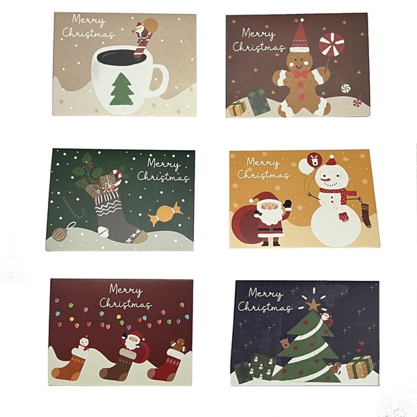 EIXHUAO Christmas Cards, Christmas Cards Set, 6 Pieces Christmas Cards