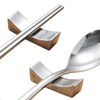 LHKJ Set of 4 Stainless Steel Chopstick Rest Kitchen Food