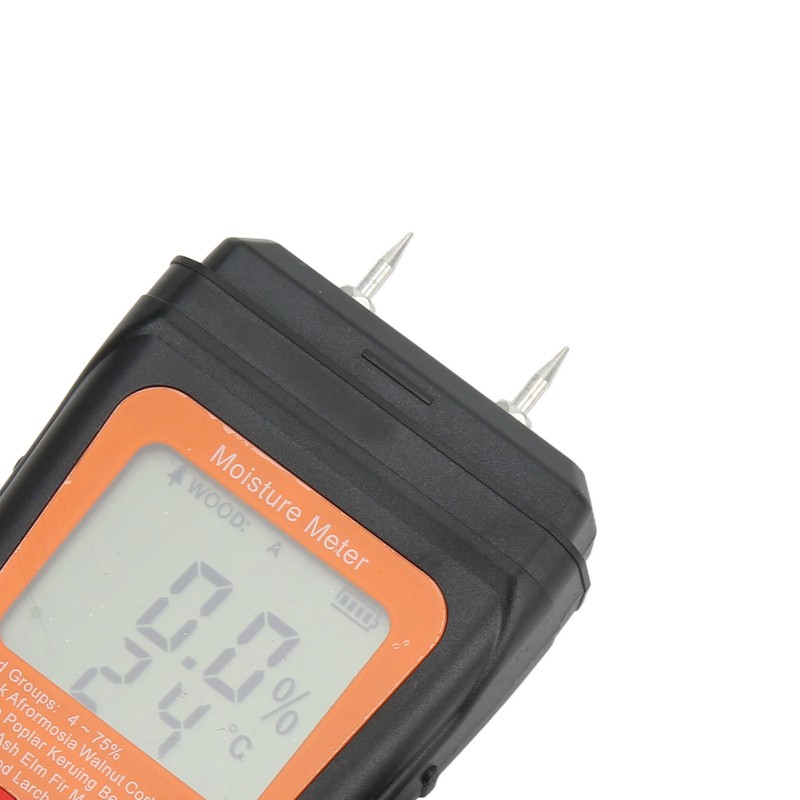 Wood Moisture Meter Temperature Detector Tester Digital Display Tool for