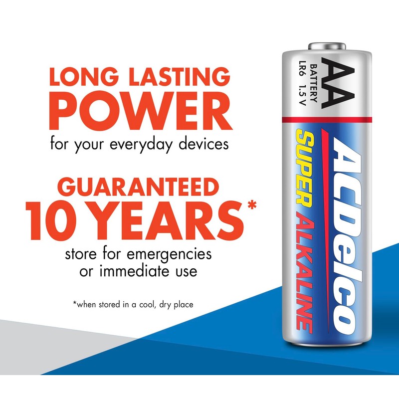 ACDelco 48-Count Double AA Batteries, Maximum Power Super Alkaline Battery,