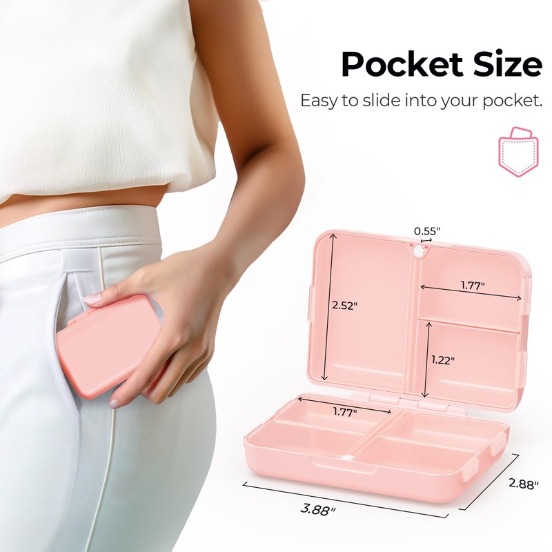 AUVON Daily Pill Organizer Fit with Your Purse or Pocket,