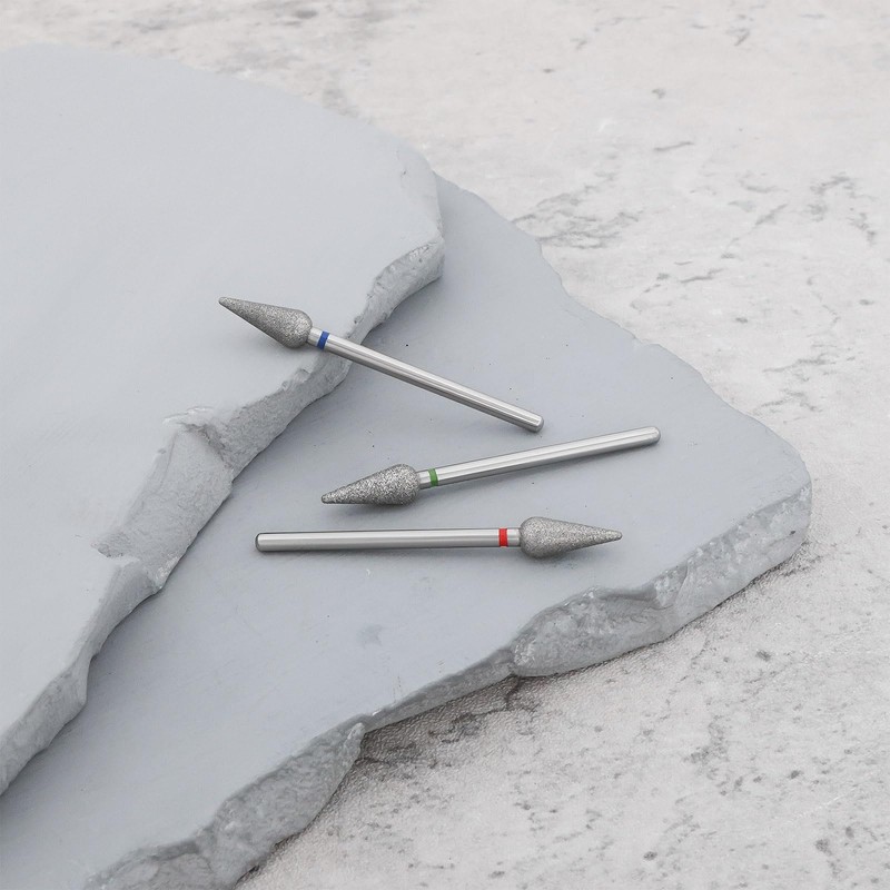 LT Easiyl 3pcs 2.35mm Cone Cuticle Diamond Drill Bit Fine