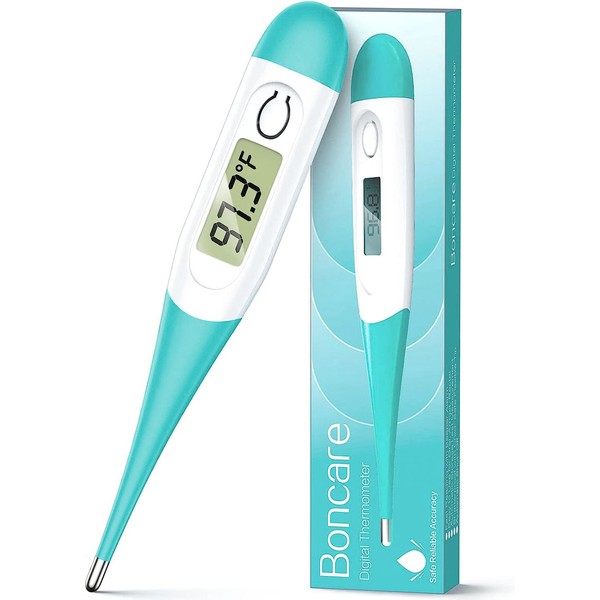 Thermometer for Adults, Digital Oral Thermometer for Fever with 10 Seconds Fast Reading (Blue Green)
