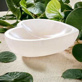 Steinfixx® Real Selenite Charging Cradle Heart Heavy Design 300 g | 10 x 10 cm | For Charging Your Gemstones | Decoration