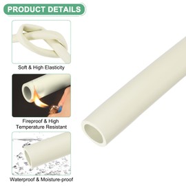 M METERXITY Pipe Insulation Foam Pipe, 32 mm ID 44 mm OD 1 m Length, Soft Flexible Foam Hose Pipe Insulation for Handle Support/Guitar Stand/Roof Rack [White]