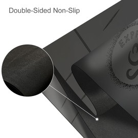 Natural Rubber Yoga Mat - Non Slip Non Toxic - 72’'x26.8''x5mm - Hot Yoga, Pilates, Floor Workout - For Women and Men - with Carrying Bag (Dark Grey)