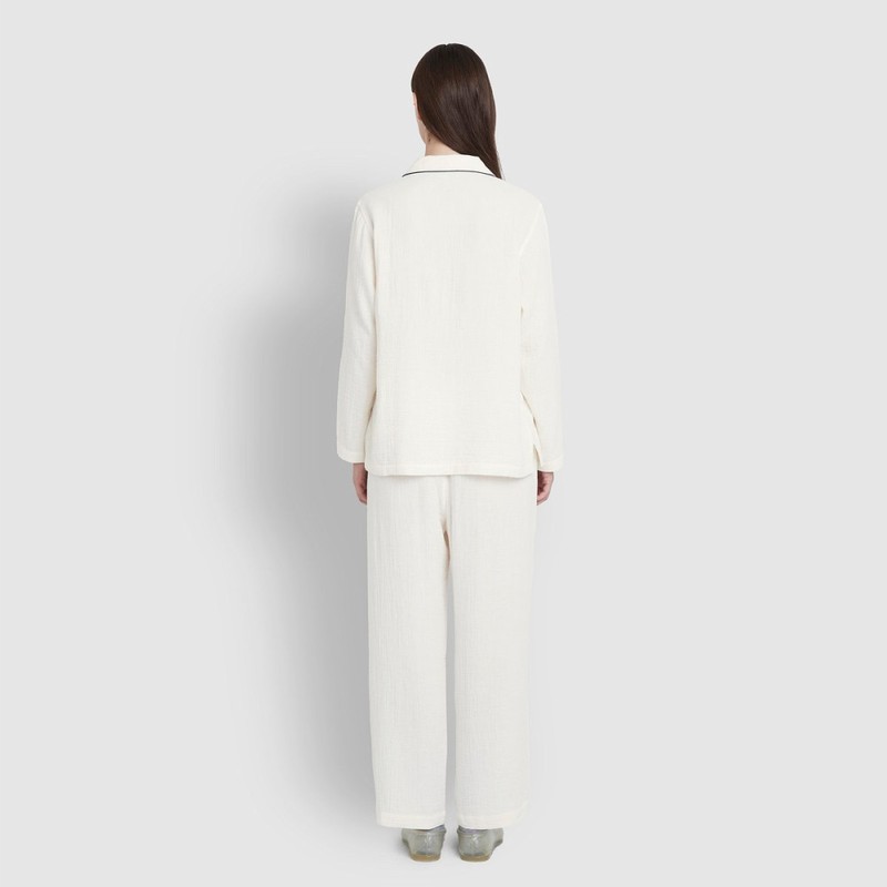 JAJU [JAJU/자주] 여 이중지 파자마 세트_아이보리 [JAJU] Women's Double Fabric