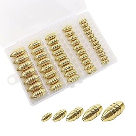 Fishing Sinkers Set, Brass Fishing Weights Kit, Fishing Brass Hollow Sinkers, Fishing Copper Weights For Freshwater Saltwater Fishing Tackle