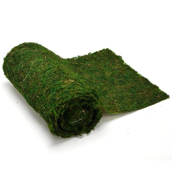 WEN Dried Moss Table Runner for Party Garden Decoration, Dark