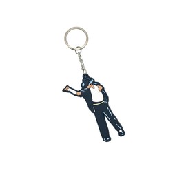 Shop and Solve Michael Jackson Black Rubber Luxury 8cm Keyring, Gift Idea for Michael Jackson Fans - Portachiavi, black/white