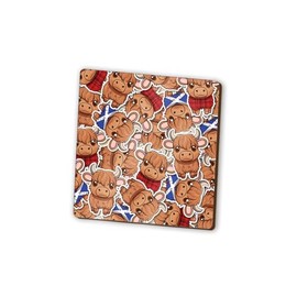 1 x Highland Cow Magnet - Scottish Cattle Animal Cartoon Cute Pattern Fridge Magnetic Travel Holiday Women Men #82014