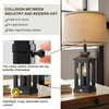 G-SAFAVA 23.75" Retro Farmhouse Black Table Lamp for Living Room