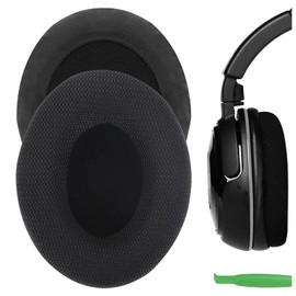 Geekria Comfort Mesh Fabric Replacement Ear Pads for Turtle Beach Ear Force XP500, XP400, XP300, XO Four, XO Three, XO ONE Gaming Headphones Earpads, Headset Ear Cushion Repair Parts (Black)
