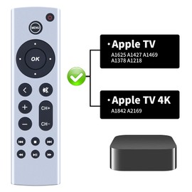 HZIME Universal Replacement Remote Control Compatible for Apple TV Generation 1 2 3 4, for Apple TV 4K/ HD A1218 A1378 A1427 A1469 A1625 A1842 A2169 A2737 A2843 (No Voice Command)