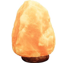 Pure Himalayan Salt Works 100% Natural Himalayan Salt Lamp, Pink Crystal Salt Lamp with Wooden Base, Includes 15W Bulb and 6-Foot Cord with On/Off Switch, 6.5-9 Lbs, 7” H