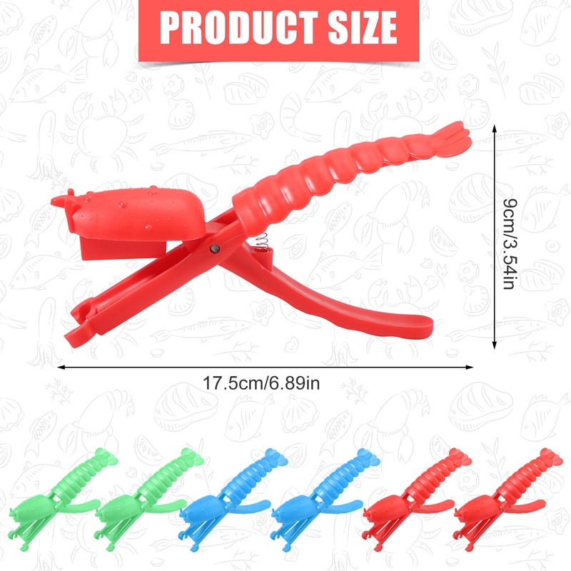 Lyreh 6pcs Crawfish Tail Peeler, 3 Colors Plastic Crawfish Shucker