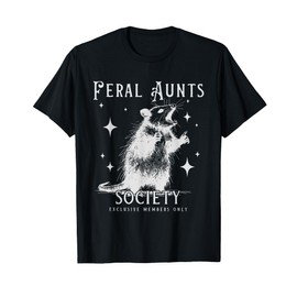 Funny Auntie Feral Aunts Build Character Raccoon Lover T-Shirt