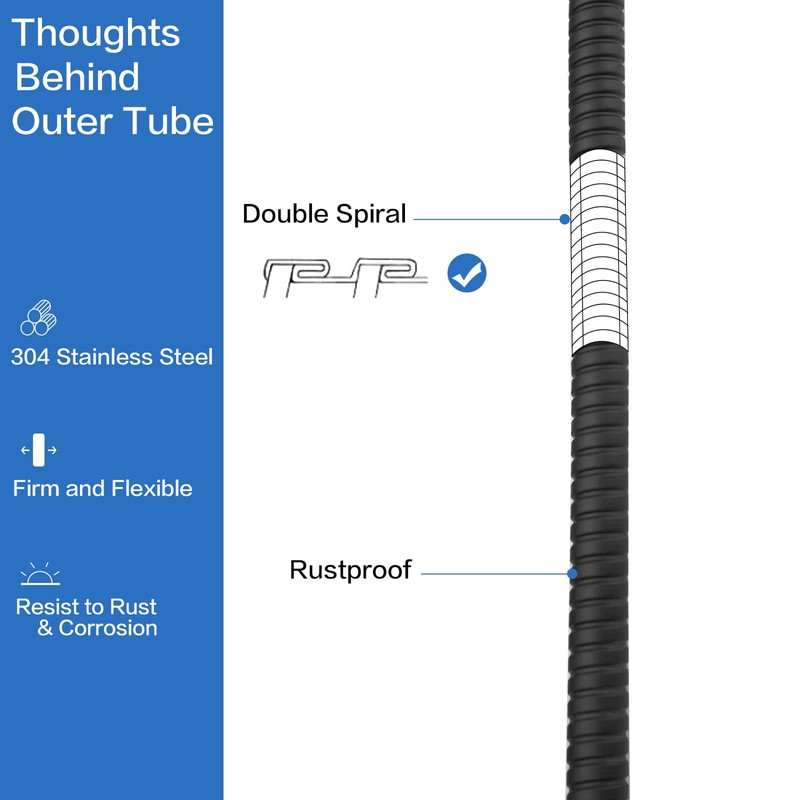 RUMOSE Extra Long Stainless Steel Shower Hose - 79 Inch