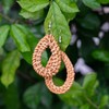 Rattan Earrings Hoops For Women Large Woven Handmade Straw DIY
