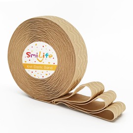 SmiLife SmiLife Silicone Gripper Elastic Band for Sewing, Beige, 1.05 Inches x 12 Yards