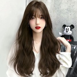 Loose full wig long hair light women brown wave curl (WFIUQXM) / 루즈 통가발 긴머리 가벼운 여성 브라운 웨이브 컬 (WFIUQXM)