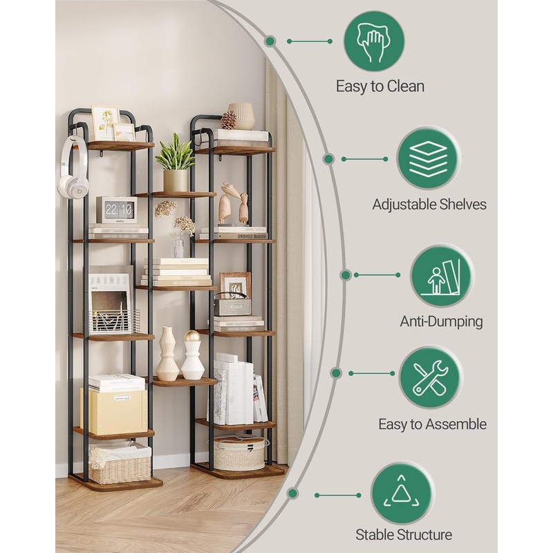 Hzuaneri 8 Tiers Vertical Shoe Rack, Narrow Shoe Tower, Tall