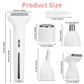 Cexovo Rasierer Damen 5-in-1 Intimrasierer für Frauen Elektrischer Damenrasierer Damenrasierer Elektrisch mit USB-Ladestation für Körper Achseln Bikini Augenbrauen und Nase
