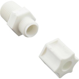 HTB Hot Tub Basics | Compression Fitting Pool Tubing 1/4"mpt x 1/4" Tube 2415-009