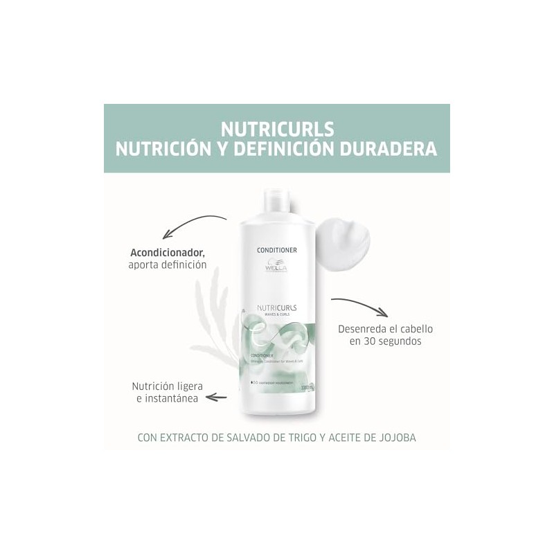 Wella Professionals Nutricurls Acondicionador para Cabello Rizado con Aceite de
