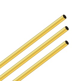 LAVMHAB Brass Tube, 6mm OD x 0.2mm Wall Thickness x 300mm Length, Brass Round Tube Round Brass Pipes (Pack of 3)