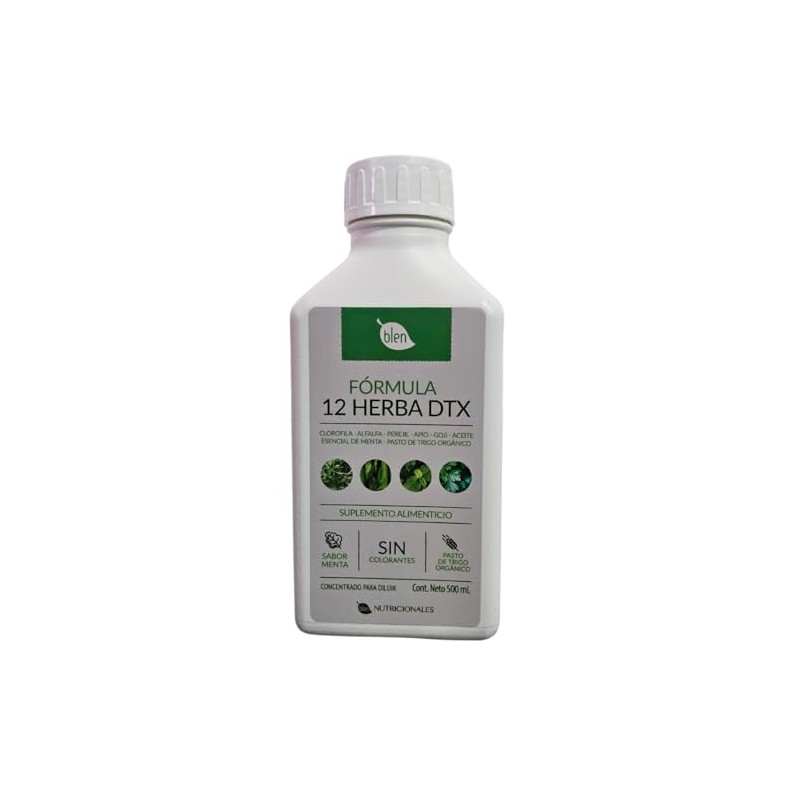 Fórmula 12 Herba DTX Blen 500 ml Clorofila, Alcachofa, Diente