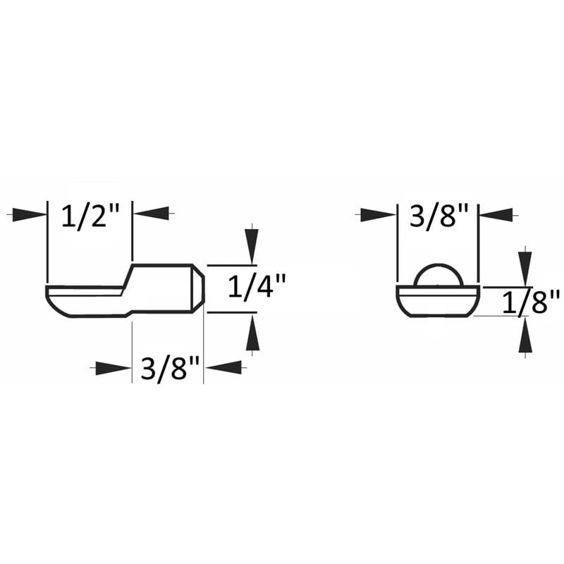 5mm "Spoon" Style Cabinet Shelf Support Pegs | Black |
