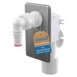 kör4u Flush-Mounted Siphon with Stainless Steel Cover for Washing Machine and Washing Machine