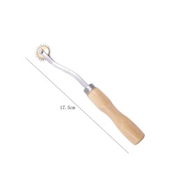 1 Piece Tracing Wheel Stainless Steel Tracing Wheel Sewing Tracing Wheel Pounce Wheel Overstitch Wheel Perforator Wheel Cardboard Perforator Wheel with Wooden Handle(Wood-Color, 17.5cm)