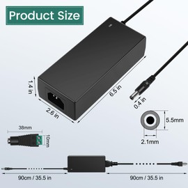 Taormey 24V Power Supply DC 24 Volt 5A AC/DC Adapter, 100-240V AC to DC 24V 5A Power Converter Compatible 4A 3A 2A 1A Device Transformer with 5.5x2.1mm Tip for LED Strip CCTV Camera LCD Monitor Router