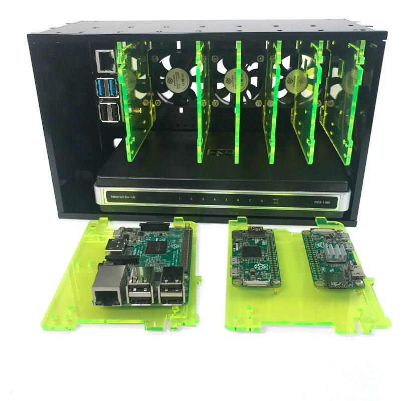 c4labs 8 Slot Cluster Cloudlet:For Raspberry Pi5, 4B and other