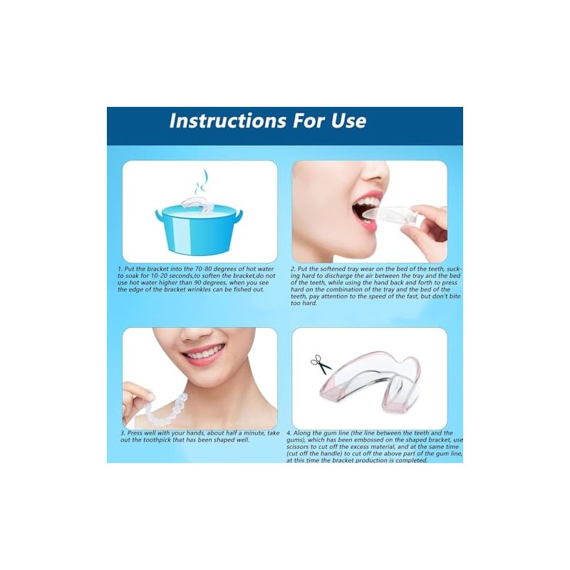 Bandejas dentales protectoras de silicona para brackets, multifuncionales, con clip