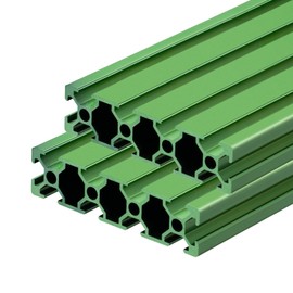 QNK 2pcs 1220mm(48 ") T Slot 2080 Aluminum Extrusion European Standard Anodized Linear Rail for 3D Printer Parts and CNC DIY Green