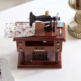 Vintage Sewing Machine Design Music Box, 1 Count Retro Sewing Machine Music Box, Home Decor Ornament,  Funny Gift    for Birthday & Christmas