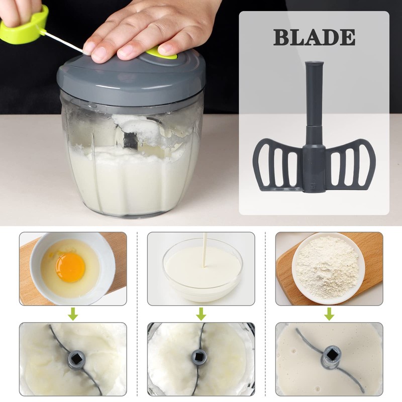 Cambom Manual Food Chopper Vegetable Cutter, Hand String Vegetable Chopper