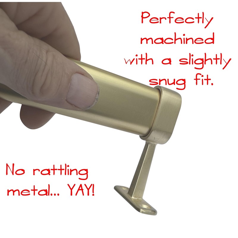 Oval Closet Rod End Hanger | Satin Brass | 1