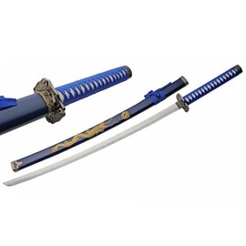 39.5" Blue Golden Dragon Carbon Steel Samurai Sword