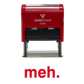 Meh Self Inking Rubber Stamp (Red Ink) - Medium