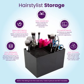 Organizador de peluquería – Soporte para tijeras para estilista – Organizador de peluquería para estación, caja de tijeras, accesorios para estilista, soporte para tijeras – almacenamiento de peluquería