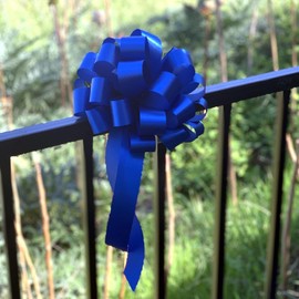 Blue Decorative Pull Bows - 8" Wide, Set of 6, Summer, Baby Shower, It's a Boy, Gender Reveal, Beach Decor, Gift Basket, Christmas, Easter, Spring Decor