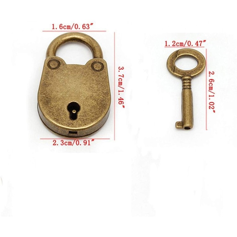 1Set Vintage Antique Style Mini Archaize Classic Padlocks Key Lock
